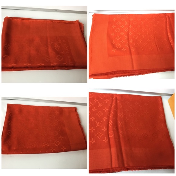 SOLD-100% Auth Louis Vuitton Silk Wool Shawl Scarf - Picture 8 of 8